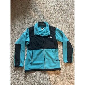 The North Face Jacket Womens Small Blue Black Denali Fleece Full Zip Coat Winter